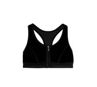 Dorina Extreme Sujetador Deportivo para Mujer - Sin Relleno, Microfibra de Secado Rápido, Cremallera Frontal y Diseño Racerback para Soporte en Actividades de Alto Impacto, Negro
