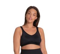 Dorina Sujetador Deportivo Flex para Mujer - Sin Relleno, Tejido Micro Tactel Transpirable, Diseño Espalda Cruzada (Racerback) de Cobertura Total para Ejercicio de Bajo Impacto, Negro