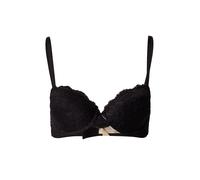 Dorina Lianne Sujetador Demi Acolchado para Mujer - Encaje Floral con Bordes Festoneados, Copas Moldeadas con Aro y Alas de Microfibra Suave, Negro
