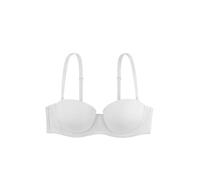 Dorina Sujetador Michelle Bandeau para Mujer - Ligeramente Acolchado, con Aros, Copas Moldeadas, Tirantes Multi-Posición Ajustables, Tirantes Transparentes Incluidos, Blanco