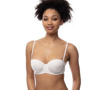 Dorina Sujetador Michelle Bandeau para Mujer - Ligeramente Acolchado, con Aros, Copas Moldeadas, Tirantes Multi-Posición Ajustables, Tirantes Transparentes Incluidos, Blanco