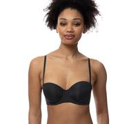 Dorina Michelle Sujetador Bandeau con Aros para Mujer - Ligeramente Relleno, Copas Moldeadas, Tirantes Ajustables Multiusos, Tirantes Transparentes Incluidos, Negro