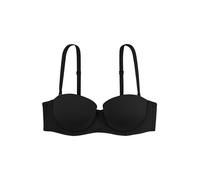 Dorina Sujetador Michelle Bandeau para Mujer - Ligeramente Acolchado, con Aros, Copas Moldeadas, Tirantes Multi-Posición Ajustables, Tirantes Transparentes Incluidos, Negro