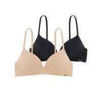 Dorina Sujetador suave sin aros, para mujer, suave, cómodo, invisible, camiseta sin costuras, sujetador con ligeramente acolchado, FILI, negro desnudo, Fili - Desnudo/Negro, 90C