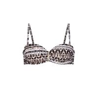 Dorina Top de Bikini Bandeau Togo Mago con Aros, Tirantes Multiuso Extraíbles, Ligero Relleno y Hebilla Dorada, Marron