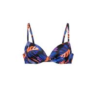 Dorina Top de Bikini con Estampado de Palmeras y Relleno Ligero - Aros, Copas Tres Cuartos, Negro