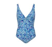 Dorina Ventura Bañador - Microfibra Estampada, Relleno Ligero Extraíble & Escote en V, BLU