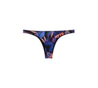 Dorina Vybe Braguita de Bikini Reversible de Tiro Alto - Estampado Palmeras & Negro, Corte Brasileño Cheeky, Negro