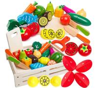Doris Frutas y Verduras de Madera para Rebanar Magnes, Kit Educativo de Madera 17 El, Caja, 3+