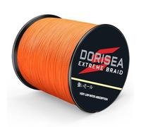 DORISEA Extreme Traid 100% PE Trenzado línea de Pesca 6 - 300 Libras Alambre de Pesca de Prueba de 100 m/109 Yardas Cuerda de Pesca, Resistente a la abrasión(Naranja, 10 Libras/0,14 mm)