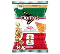 Doritos Taco Estilo Mexicano 140 g, Nachos de tortilla chips sabor especiado, Snack crujiente e intenso