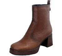 Dorking - Botín liso, de piel, tacón ancho de 7cm y plataforma de 2cm, con cremallera, suela de goma,marrón, para: Mujer color: LIBANO talla:36