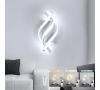 Dorlink Aplique Pared Led Modernas con Mando A Distancia, 3 Colores Y Brillo Regulable, Aplique Pared Interior de Aluminio Blanco en Espiral de 22 W Y 1320 Lm, Para Salón, Dormitorio