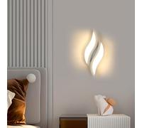 Dorlink Aplique Pared para interiores 12 W, 3000 K Blanco Cálido, apliques pared dormitorio mesita de noche en color blanco hoja, apliques modernos de acrílico para, salón, pasillo,Sala de Estar