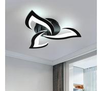 Dorlink Lampara Techo LED, 36W 3240LM Lampara Techo Dormitorio, 6500K Blanco Frío Plafon LED Techo de Flor, 3 Luces Lamparas de Techo Salón Negro, Lamparas Techo para Dormitorio Infantil, Ø58CM