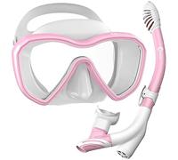 Dorlle Gafas de Buceo Adulto, Máscara de Esnórquel Panorámica 180°,Mascara Buceo Impermeable, Antivaho, con Cristal Endurecido y Gafas Snorkel Seco de 3 Canales para Hombres Mujeres