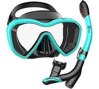 Dorlle Gafas de Buceo Adulto, Máscara de Esnórquel Panorámica 180°,Mascara Buceo Impermeable, Antivaho, con Cristal Endurecido y Gafas Snorkel Seco de 3 Canales para Hombres Mujeres