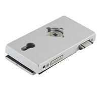 Dorma Glas Cerradura para puerta de cristal Junior Office Classic PZ con cambio para rosetas, grosor del cristal 8 mm, herraje de cristal derecho - aluminio anodizado plateado