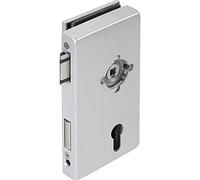 Dorma Glas Cerradura para puerta de cristal Junior Office Classic PZ con cambio para rosetas, grosor del cristal 8 mm, herraje de cristal derecho - aluminio anodizado plateado