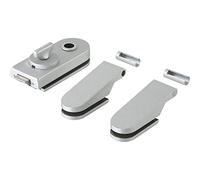 Dorma Glas Glastürgarnitur WC Studio Rondo - Juego de cerradura para puerta de cristal (aluminio anodizado), color plateado
