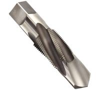 Dormer E653 combinación de acero de alta velocidad brocas y grifo de tubería, NPT, sin recubrimiento (Bright) acabado, redondo filo con punta cuadrada, 3/8"-18, 1