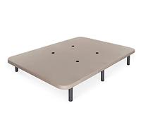 DORMIDAN - Base tapizada con Tejido 3D y Válvulas de Aireación | + 6 Patas Acero 26cm | Refuerzo Central | Medida 90x190cm | Color Beige
