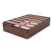 DORMIDAN - Canapé abatible Oferta, Gran Capacidad Esquinas Redondeada, Tapa somier con Lamas vaporizadas y Tacos de Polietileno (150x180cm, Cerezo-Nogal)