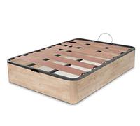 DORMIDAN - Canapé abatible Oferta, Gran Capacidad Esquinas Redondeada, Tapa somier con Lamas vaporizadas y Tacos de Polietileno (135x200cm, Roble)