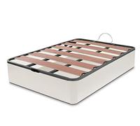 DORMIDAN - Canapé abatible Oferta, Gran Capacidad Esquinas Redondeada, Tapa somier con Lamas vaporizadas y Tacos de Polietileno (90 x 190 cm, Blanco)