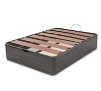 DORMIDAN - Canapé abatible Oferta, Gran Capacidad Esquinas Redondeada, Tapa somier con Lamas vaporizadas y Tacos de Polietileno (150x180cm, Ceniza)