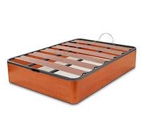 DORMIDAN - Canapé abatible Oferta, Gran Capacidad Esquinas Redondeada, Tapa somier con Lamas vaporizadas y Tacos de Polietileno (90 x 190 cm, Cerezo