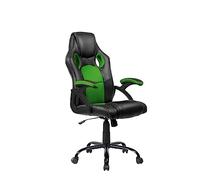 DORMIDAN - Silla Gaming Giratoria, Regulable en Altura, con Respaldo, para Videojuego y Oficina - Racing SR-1 (Verde)