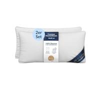 DormiGood Almohada de plumón 40x80 - Made in Germany Almohada 3 cámaras 40x80 cm - Cámara Exterior 100% plumón - Almohadas Plumas 40x80 Apta para alérgicos - Cojin Relleno de Plumas Set de 2