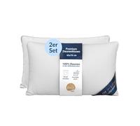DormiGood Almohada de plumón 45x70 - Made in Germany Almohada 3 cámaras 45x70 cm - Cámara Exterior 100% plumón - Almohadas Plumas 45x70 Apta para alérgicos - Cojin Relleno de Plumas Set de 2