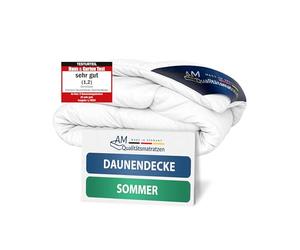 DormiGood Edredón plumón 220x240 - Made in Germany - Relleno nordico Cama con 100% plumón - Edredón de Plumas 220x240cm Verano - Edredon Certificado Oeko-Tex 220x240 - Edredon nordico Plumon