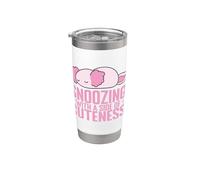 Dormir con un lado de pijamas lindos Vaso térmico de acero inoxidable de doble pared