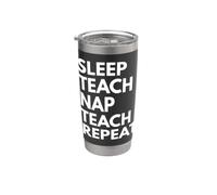 Dormir siesta Enseñar Repetir Enseñanza Profesor Profesor Profesor Vaso térmico de acero inoxidable de doble pared