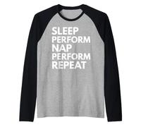 Dormir Siesta Reproducir Repetir Amante Interpretación Actriz Camiseta Manga Raglan