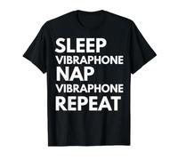 Dormir Vibráfono Nap Repeat Funny Músico Camiseta gráfica económica, Hombre, Negro, XL