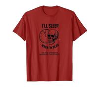 Dormiré Cuando esté Muerto o Esta Tarde: Cráneo Divertido Camiseta, Hombre, Arándano, 3XL