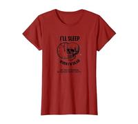 Dormiré Cuando esté Muerto o Esta Tarde: Cráneo Divertido Camiseta, Mujer, Arándano, L