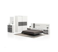 Dormitorio ataneq air 4c plus blanco - grafito x x cm