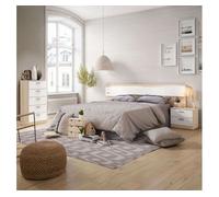 Dormitorio completo matrimonio sahara y blanco estilo moderno 150 cm 220 cm