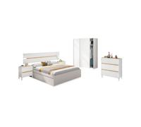 Dormitorio ezra 3c max blanco artik (blanco mate) - roble nodi 156 x 37 x 196 cm 196 cm