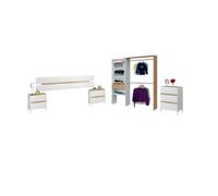 Dormitorio ezra 3c plus v2 blanco artik (blanco mate) - roble nodi 216 x 47 x 3 cm