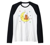 Dormitorio Infantil Sleepy Moon Cat Stars Camiseta Manga Raglan