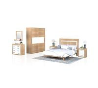 Dormitorio kira 4c plus cambria - blanco 180 x 208 x 55 cm