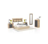 Dormitorio kira 5c cambria - grafito 160 x 119 x 4 cm