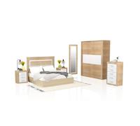 Dormitorio kira 5c plus cambria - blanco 180 x 208 x 55 cm