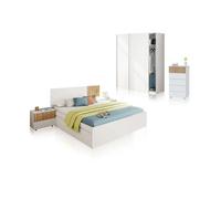 Dormitorio nitza 5c max v1 blanco artik (blanco mate) - natur 196 x 37 x cm